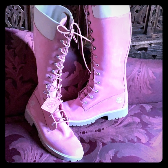 pink knee high timberland boots